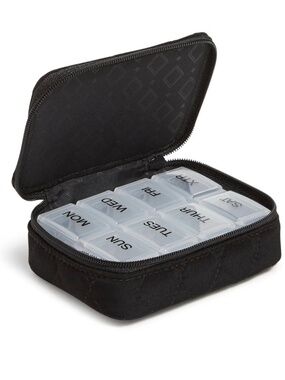 Vera Bradley Microfiber Travel Pill Case in Black - New